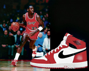 Michael Jordan and the Jordan Air 1. Photo from Kimo Akane