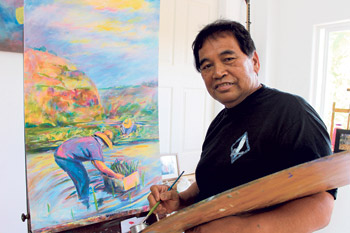 Fred Tangalin at work in his studio | Coco ZIckos photos