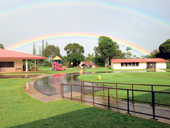 Kilauea Elementary School, where the Adopt-A-Classroom program was initiated. Photo courtesy Ric Cox.