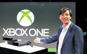 Don Mattrick, president, Interactive Entertainment Business at Microsoft, introduces Xbox One -- the all-in-one entertainment system. Photo coutesy Microsoft