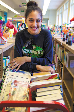Susie Normandin, an eighth-grader at Washington Middle School, is an advocate for the schoolâ€™s library | Jade Moon photo