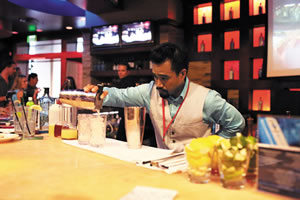 Bartender Tim Rita represents Hawaii in the Bombay Sapphire contest. Photo from Kimo Akane