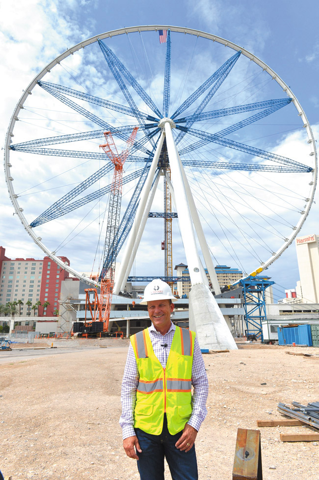 The LINQ executive project director David Codiga with the High Roller rim. Brian Steffy photo