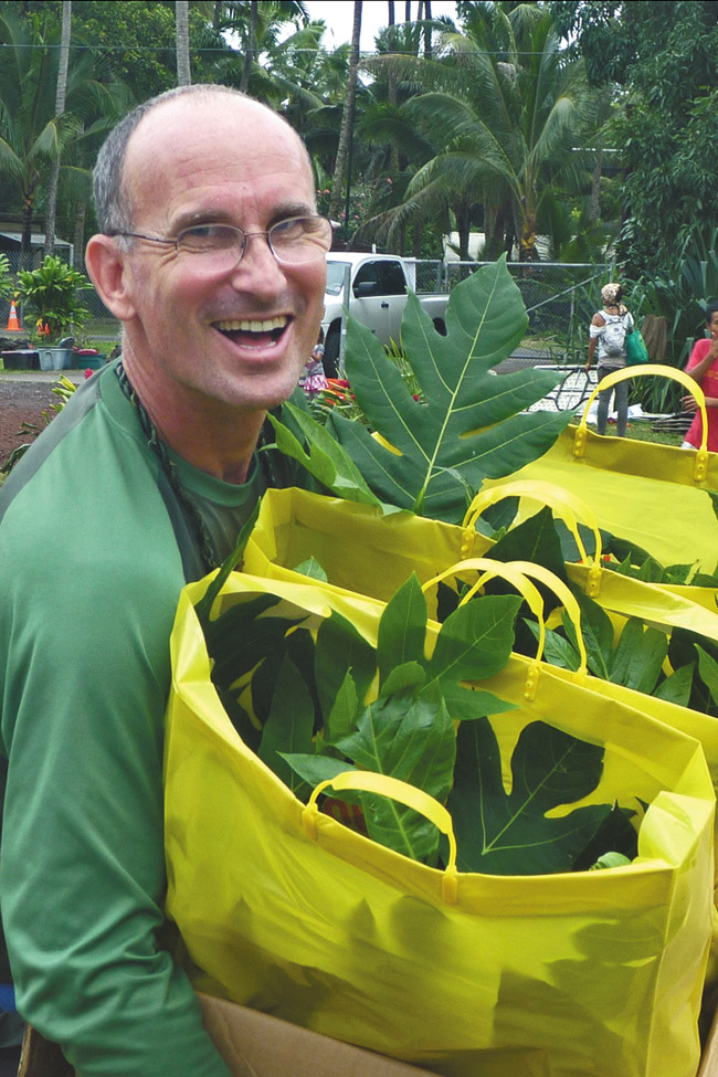 Craig Elevitch of Hawaii Homegrown Food Network, one of the presenters at this weekendâ€™s ‘Breadfruit from Tree to Tableâ€™ workshop | NTBG photo