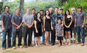 The Renewable Energy Technologies and Nathan Wood General Contractor team (front, from left) Aaron Rosenstiel, Lauran Bolton, Nicholette Levinthol, Nathan Wood, Travis Wood, Shaynee Kamoku, (back) Kyle Garma, Ryan Garma, Zach Rodriguez, Sean Mamaclay, Bill Anderson, Tyler Deveral, Gary Bettencourt and Joey Navas Above photo courtesy Nathan Wood; top photo by Coco Zickos 