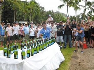 Antonio Palomares set a world record by ‘saberingâ€™ 31 bottles of sparkling wine in 45 seconds | Kimo Rosen photo