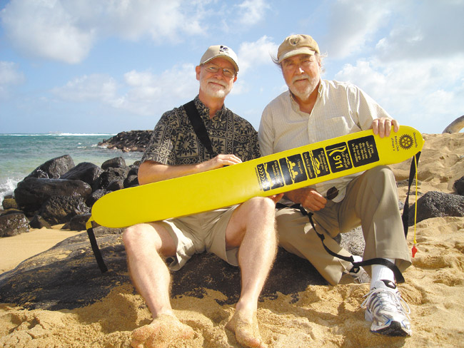 Branch Lotspeich (left) and John Gillen, members of the Rotary Club of Hanalei Bay. Coco Zickos photo