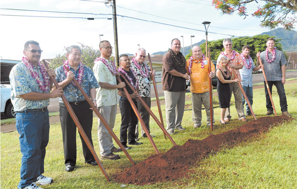 Officials gathered recently for groundbreaking on the Hardy Street project. Photo from Kauai County