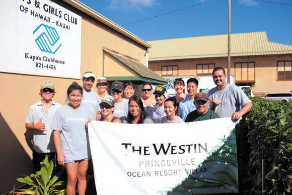 Some of the Westin Princeville volunteers who spruced up the Kapaa Boys & Girls Club. Photo from Westin Princeville Ocean Resort Villas 