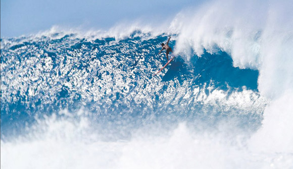 Chad Keaulana on one of the biggest waves of the day 