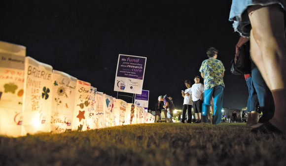 The luminary ceremony at Relay For Life commemorates those who have either survived or lost their fight with cancer CHRIS GAMPON PHOTO 