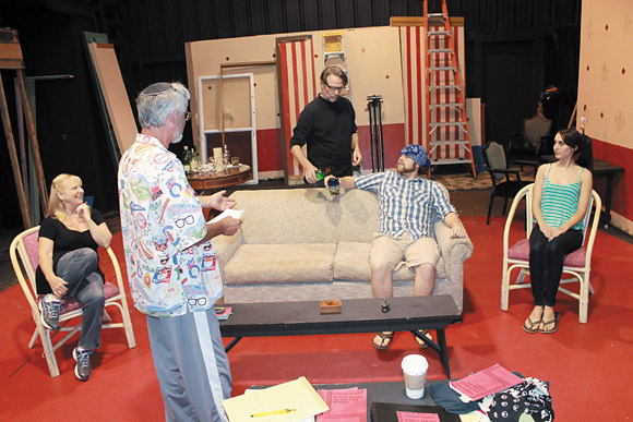 Cass Foster directs the cast of ‘Who's Afraid of Virginia Woolf?' during rehearsal at Puhi Theatrical Warehouse Photo by Coco Zickos 