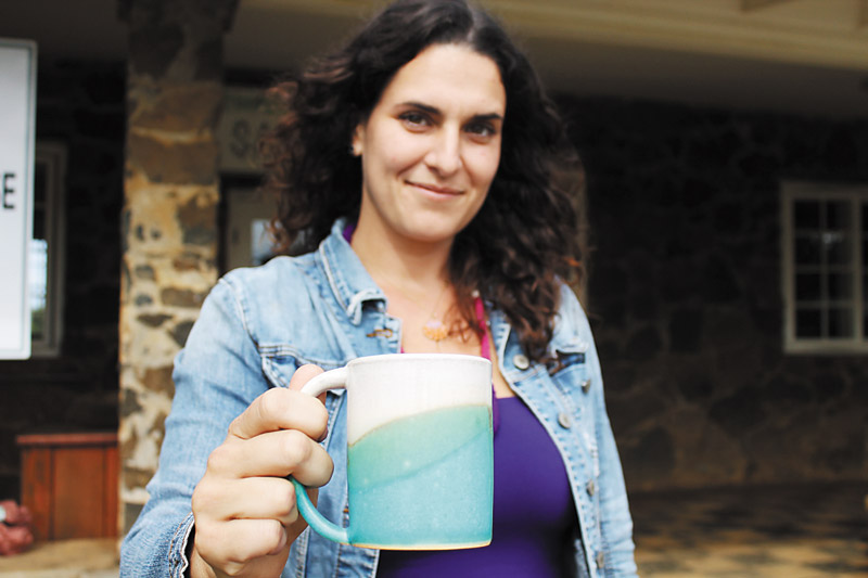 The founder of Kilauea Art Night, Courtney Puig, likes to create and sell her pottery 
