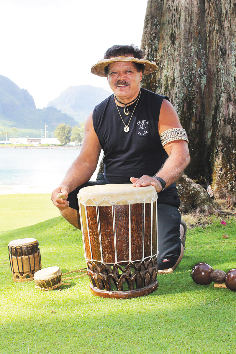 Nelson Kaai makes his own instruments from natural elements like coconut trees