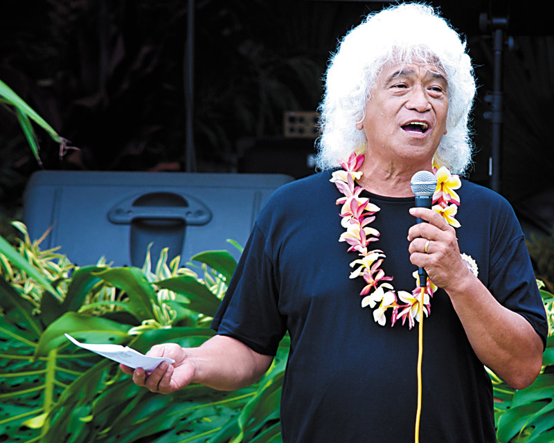 ‘Koko' Kanealii, emcee of the Hawaiian culture festival May Day by the Bay