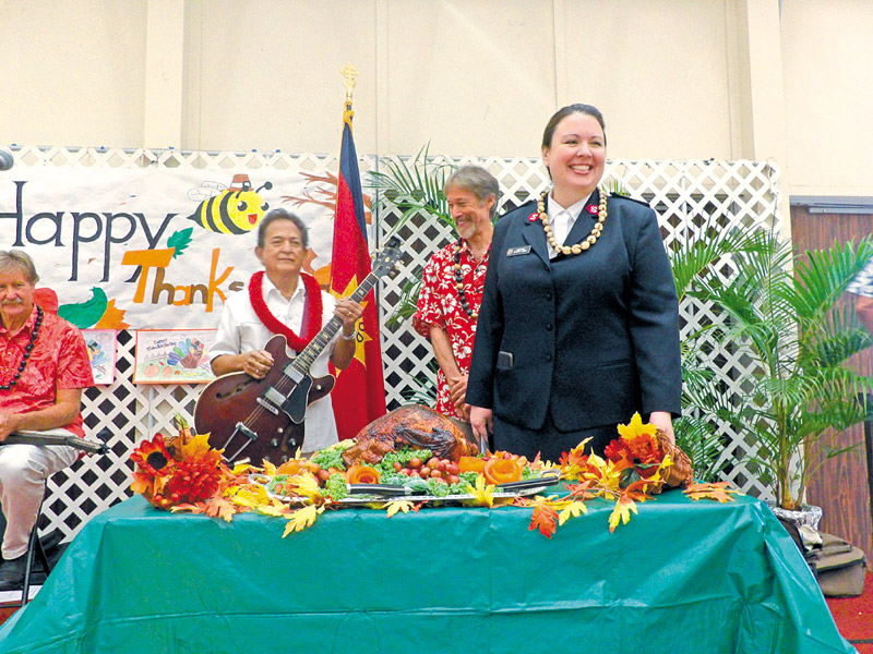 Lt. Elizabeth Gross at last year's Thanksgiving luncheon at Kauai War Memorial Convention Hall in Lihue