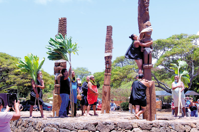 Kii were installed in 2013 and continue to stand watch over Ke Kahua O Kaneiolouma