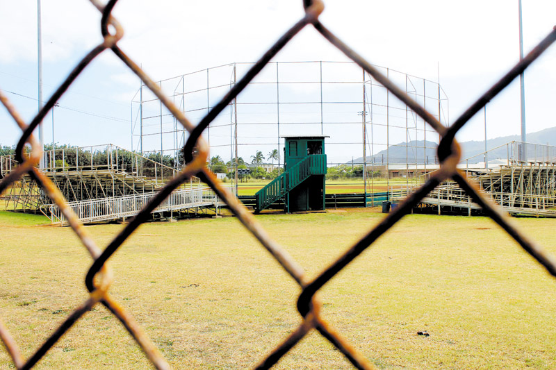The baseball field at Vidinha Stadium is one of the many facilities Rapozo is in charge of maintaining as director of Kauai County Department of Parks and Recreation COCO ZICKOS PHOTOS 