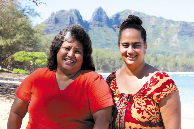 Lorna ‘La' Contrades (left) and Kahanu Keawe are on the Anahola Prince Kuhio Day Celebration planning committee COCO ZICKOS PHOTO 