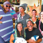 The cast, crew and playwright of Where's My Mom?: (front, from left) Renee-wo, Richard Porto, R. Eve Solomon, (back) Shanawo, Laurel Petterson-McDraw and Nola Ann Conn