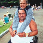 Joe Kaneholani and his daughter Kauilani