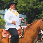 Mayor Bernard Carvalho on horseback