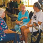 Sylvia Partridge, Madeleine Brandli and Nathan Kalama
