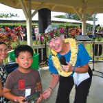 Annie Skabo, Derek Catiggay and emcee Colett Welch
