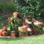 Kumu Hula Kehaulani Kekua and Alaka‘i Aikane Alapa‘i of Halau Palaihiwa O Kaipuwai