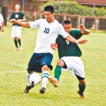Kanoa Nartatez challenges Josh Quinlan, who would score Waimeaâ€™s only goal
