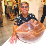 Les Ventura with his award-winning Koa Tulip Bowl