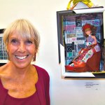 Laurel Francis and her award-wiinning mixed media piece