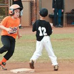Branson turns the corner at first for extra bases