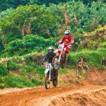 David Amorin catches air to pass Craig Arzadon in the masters class