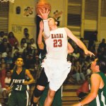 Kaua‘iâ€™s Joe Duronslet skies for a layup over Kapa‘aâ€™s defenders