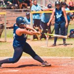 Kawehi Ephan gets full extension on this pitch against Punahou