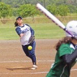 Waimea pitcher Michelle Koerte slings a pitch to the plate